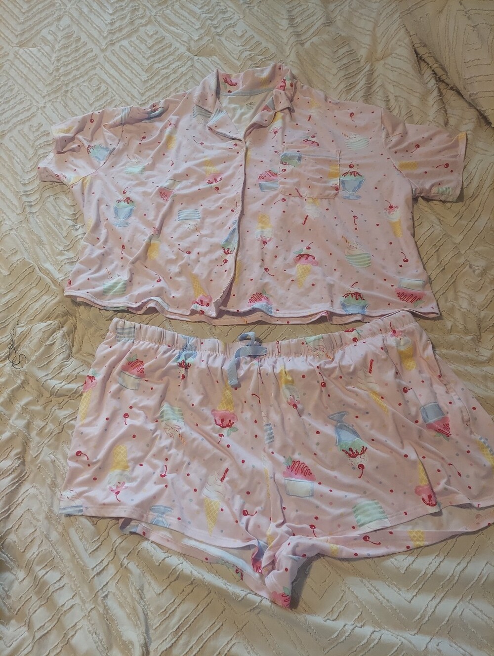 Way To Celebrate Summer Ice Cream Sundae Pajama Set Plus Size 3X 22W-24W